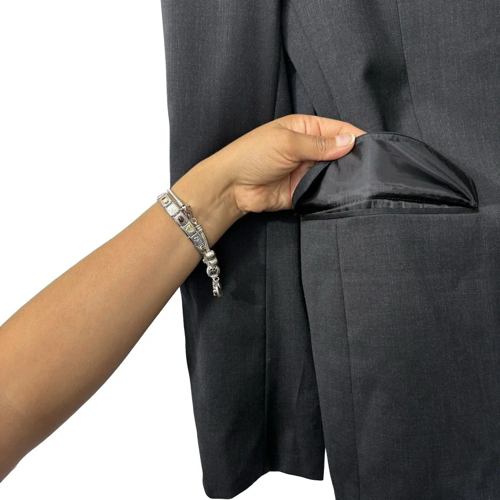 Bonobos Charcoal Gray Black Jetsetter Wool Athletic Fit Blazer Sz 40L